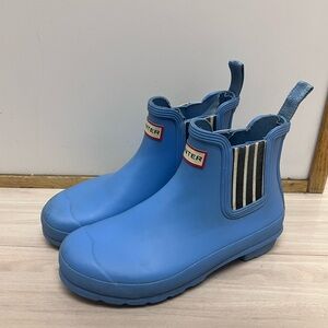 Hunter Light Blue Ankle Rain Boots